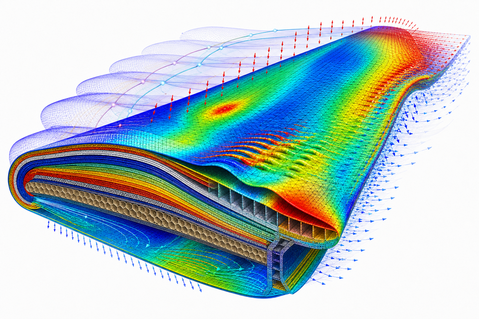 Aerospace composite structure under finite deformation